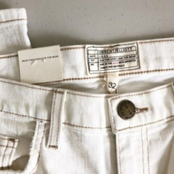 Current / Elliott Kick Jean 32 NWT Electric Destroy Ankle Cropped Distressed - Picture 6 of 12